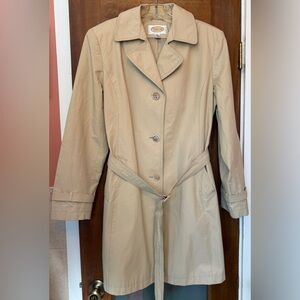 Talbots Women’s Beige Belted Lined Button Up Classic Trench Coat XL